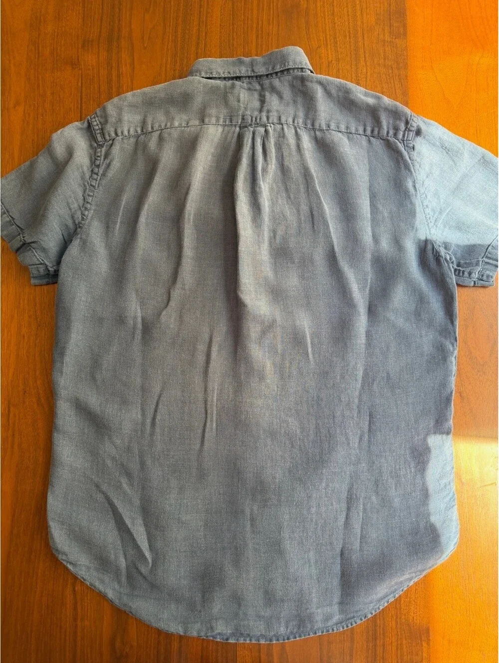 J.Crew Men's Blue Irish Linen Button Down Short Sleeve Shirt - Size M